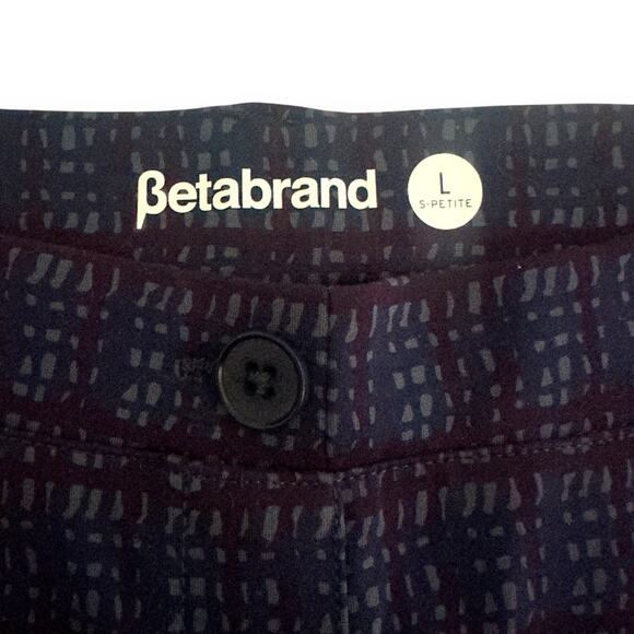 Betabrand Women's Classic Bootcut / Yoga Pants Size LP Blue Burgundy Plaid - Picture 3 of 6